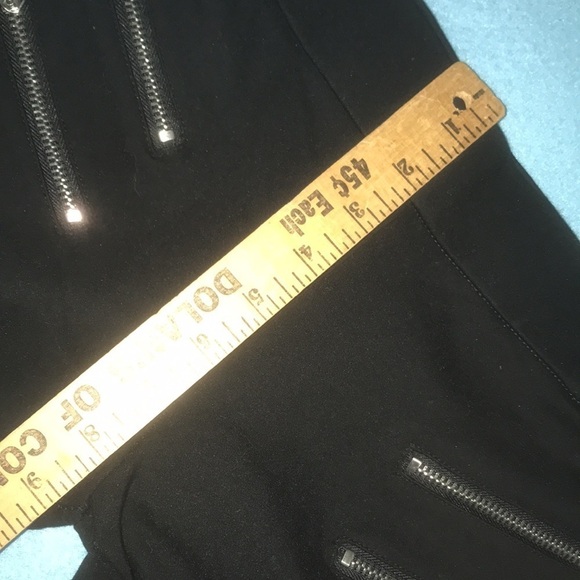 ZARA BASIC COLLECTION Black Moto Zipper details pull on skinny size M - Picture 8 of 12